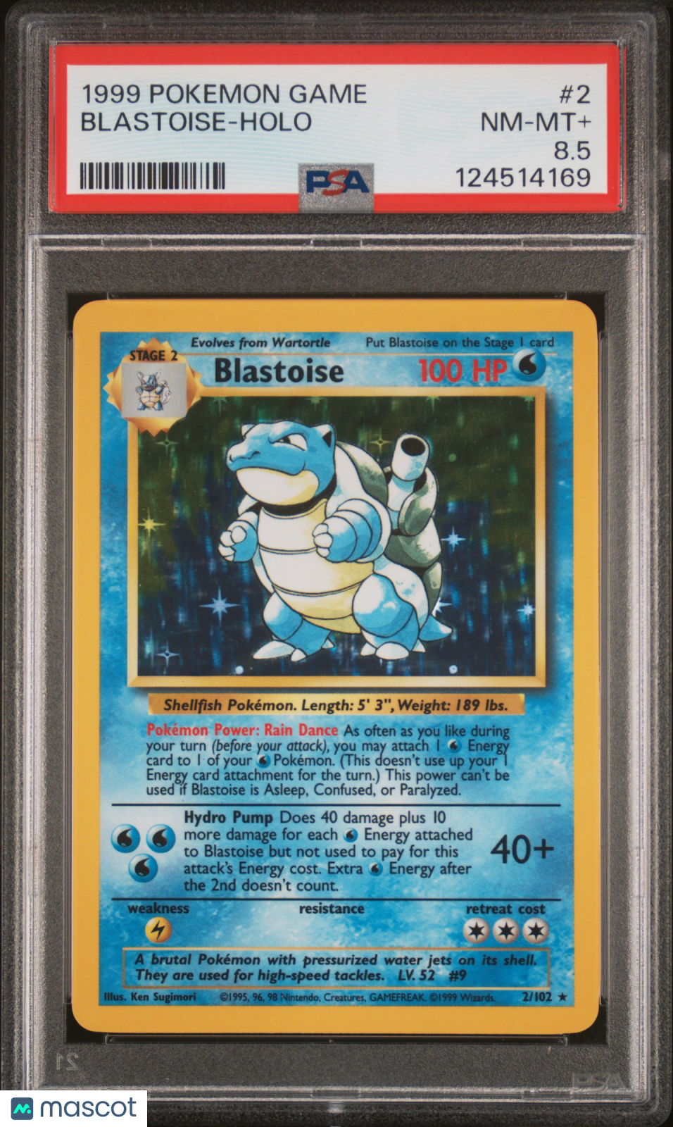 1999 Pokemon Game Blastoise #2 PSA 8.5
