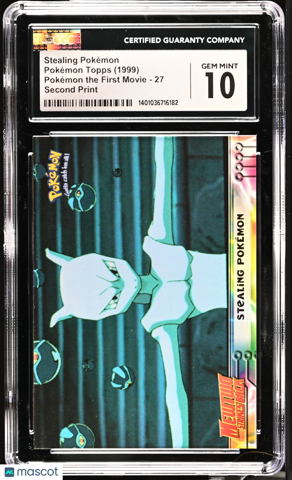 1999 Topps Pok^Mon The First Movie Stealing Pokémon #27 Second Print CGC 10