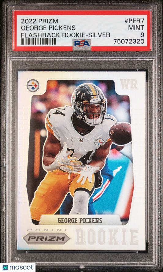 2022 Panini Prizm Prizm Flashback Rookie George Pickens #PFR7 Silver PSA 9