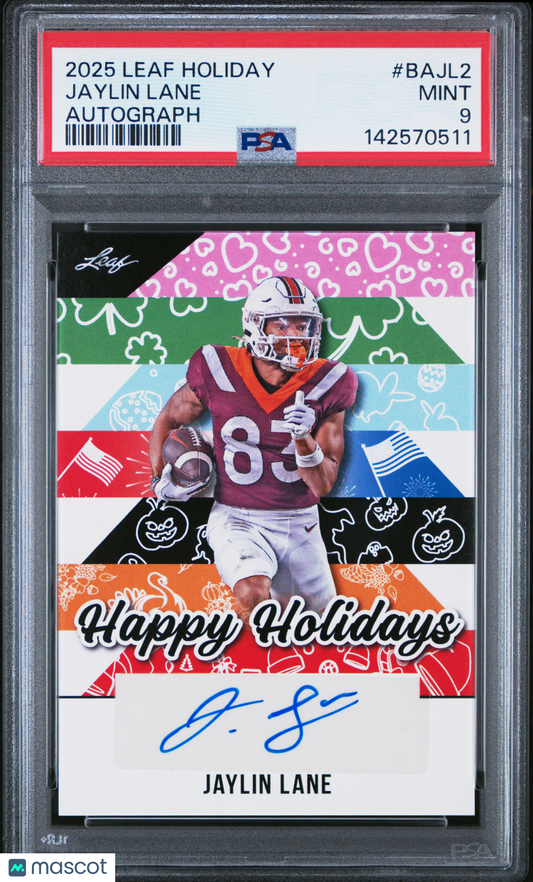 2025 Leaf Holiday Pack Autographs Jaylin Lane #BAJL2 PSA 9