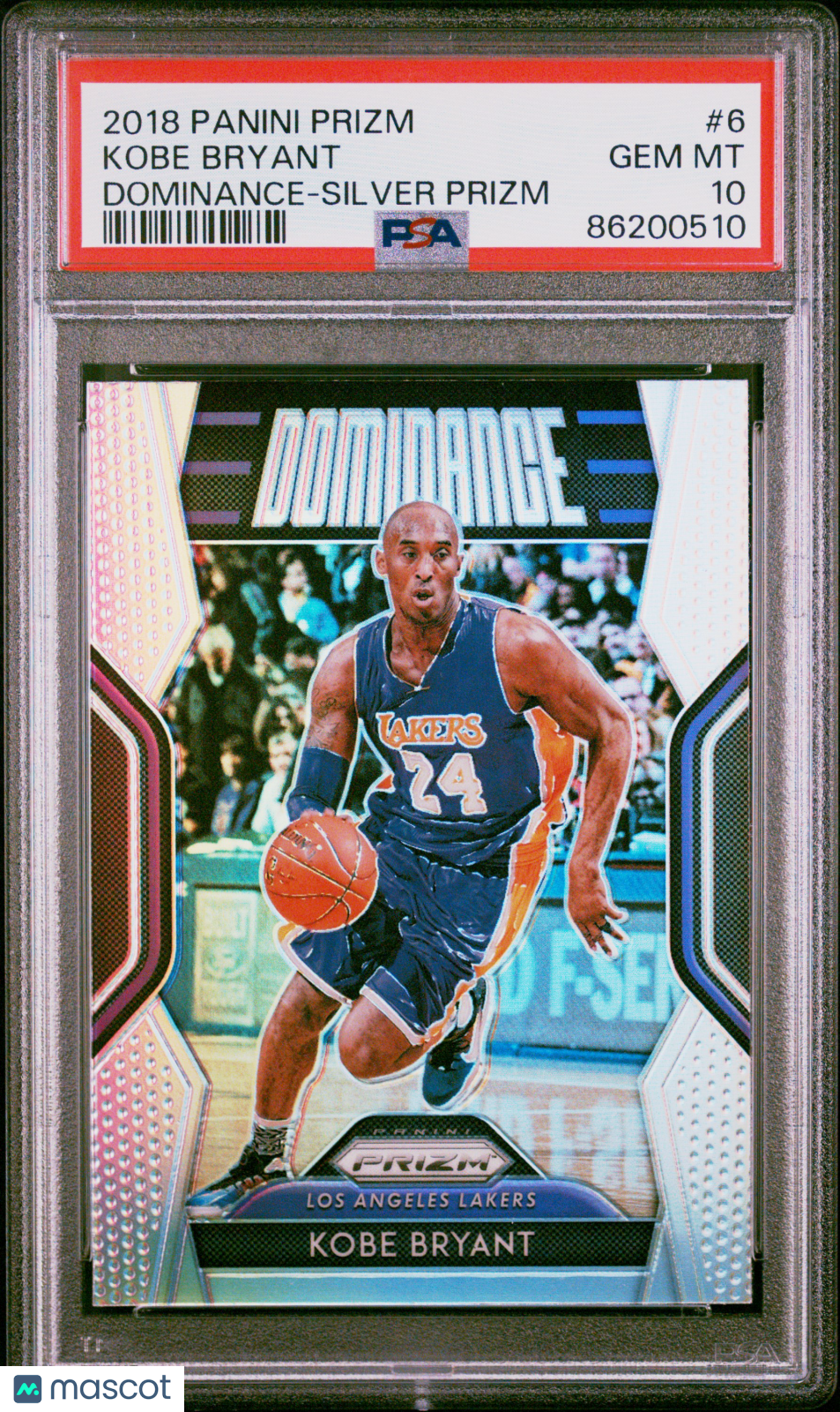 2018 Panini Prizm Dominance Kobe Bryant #6 Silver PSA 10