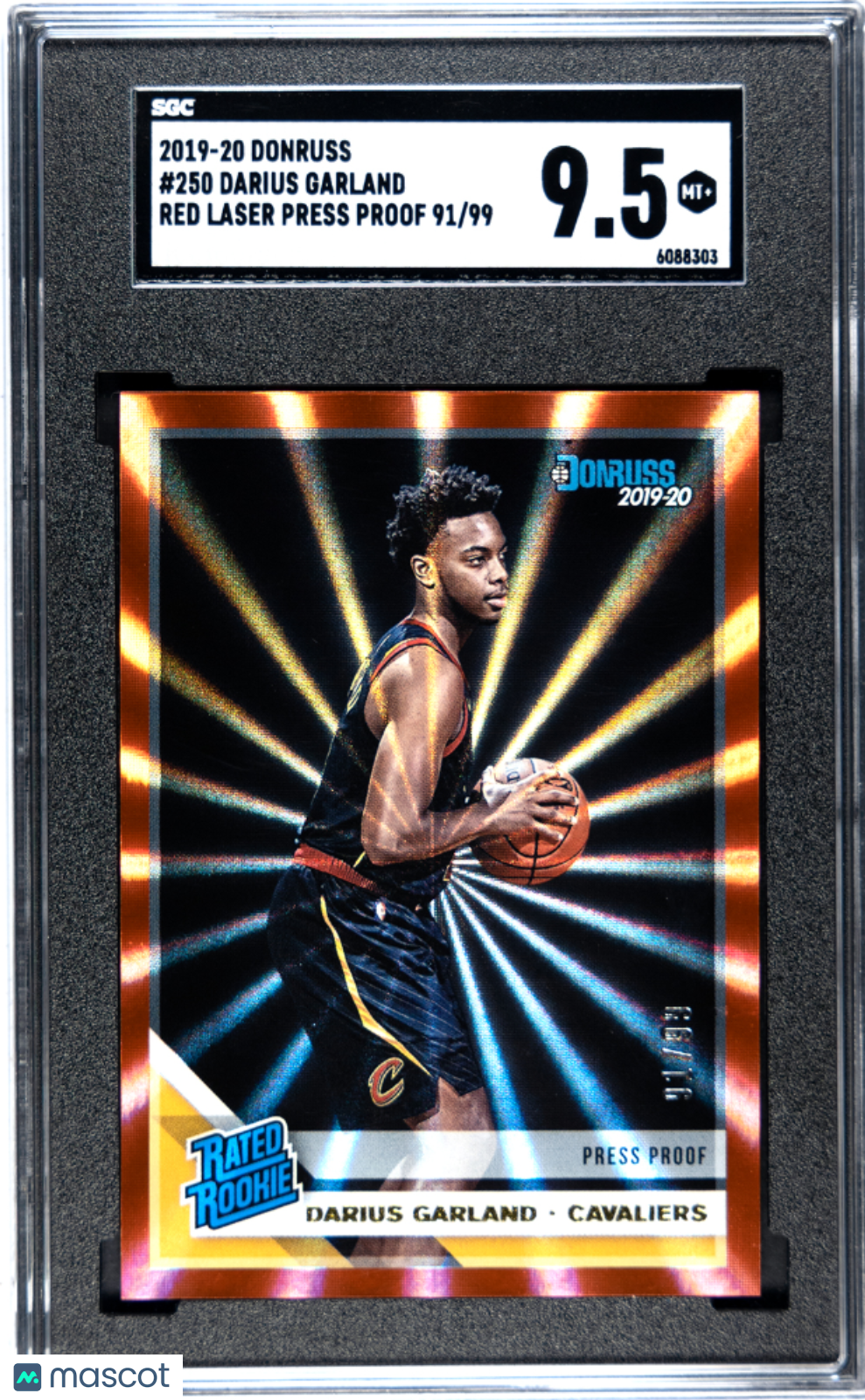 2019 Donruss Darius Garland #250 Red Laser Press Proof /99 SGC 9.5