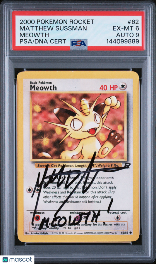 2000 Pokemon Rocket Meowth #62 Meowth PSA 6