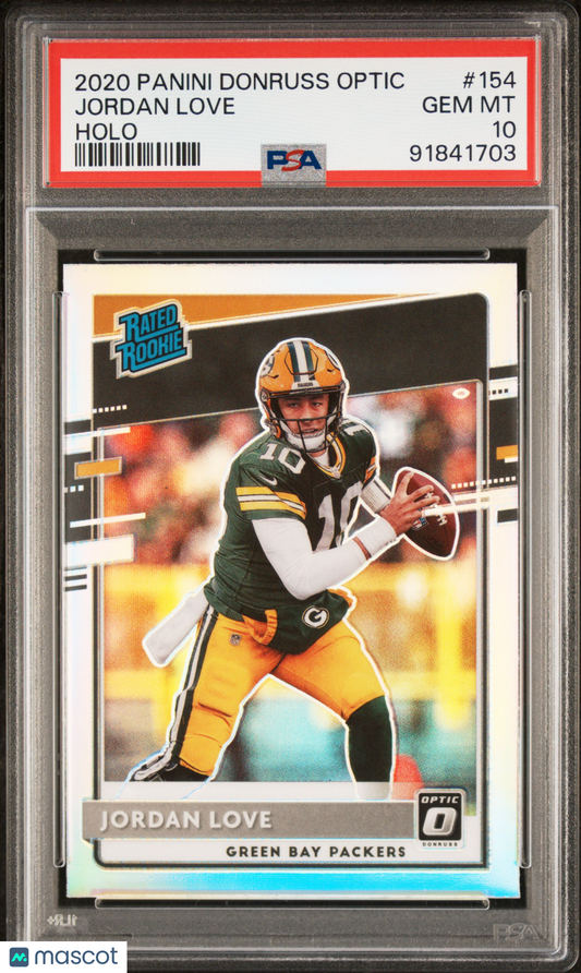 2020 Panini Donruss Optic Rated Rookie Jordan Love #154 Holo PSA 10