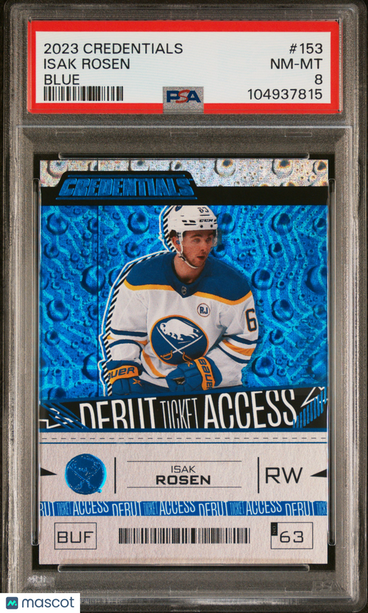 2023 Upper Deck Credentials Isak Rosen #153 Blue PSA 8