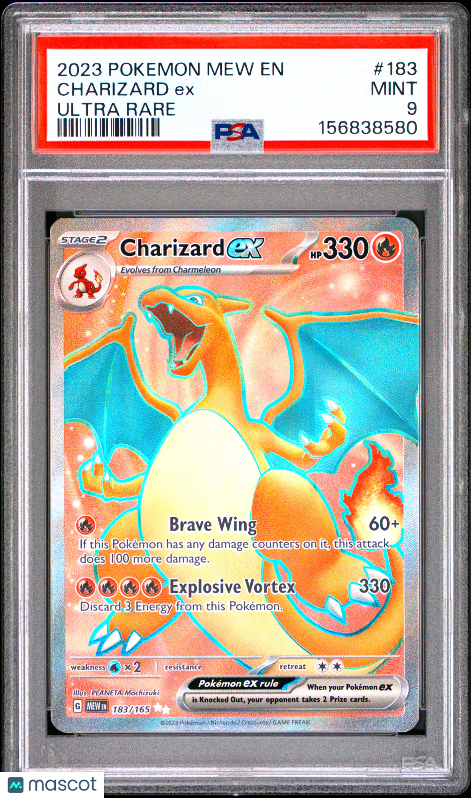 2023 Pokemon Mew EN-151 Charizard EX #183 PSA 9