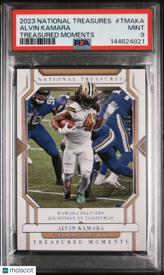 2023 Panini National Treasures Treasured Moments Alvin Kamara #TMAKA PSA 9