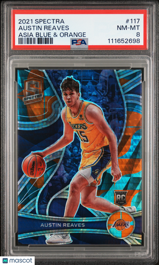 2021 Panini Spectra Austin Reaves #117 Asia Blue & Orange PSA 8