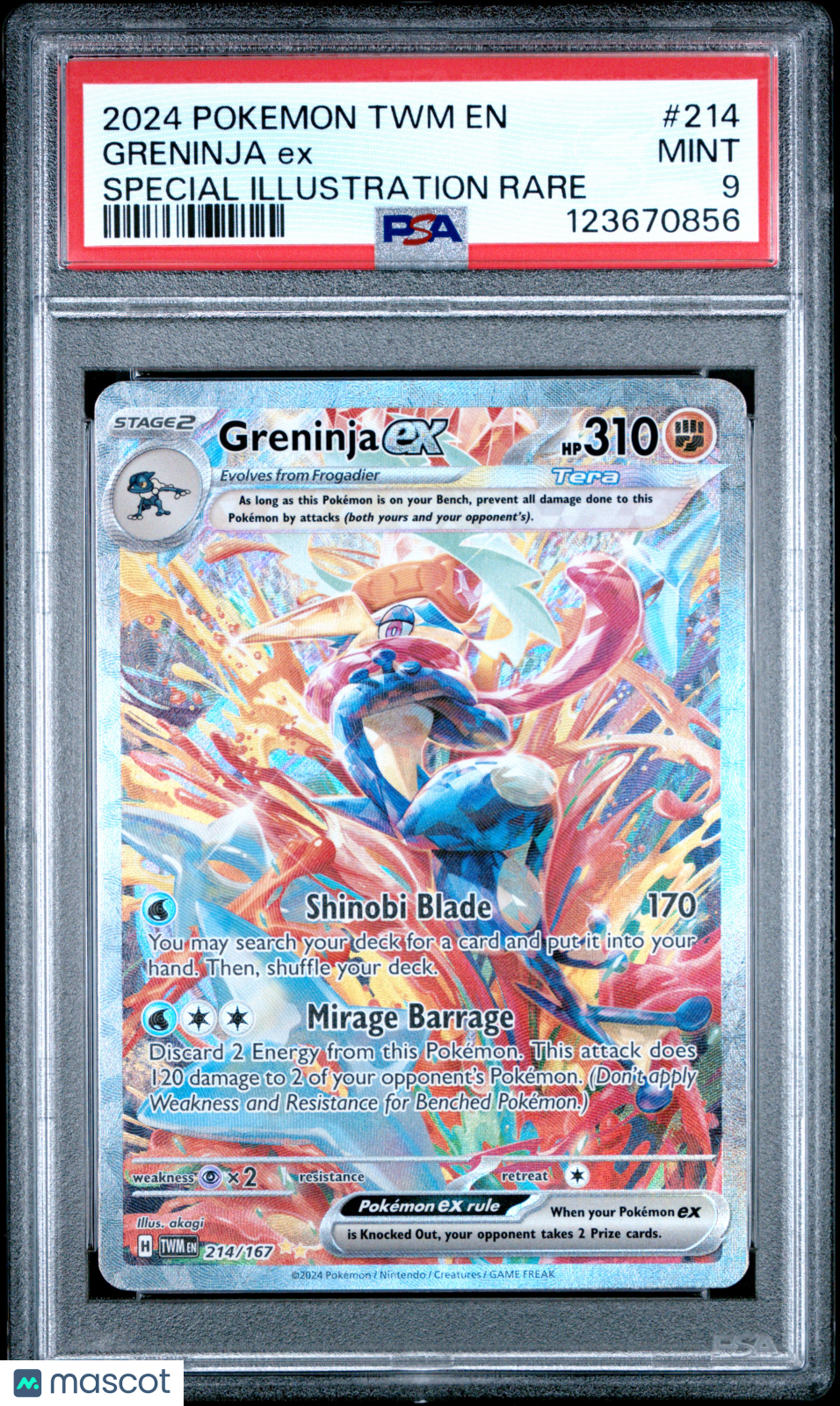 2024 Pokemon Twilight Masquerade Greninja EX #214 SIR PSA 9
