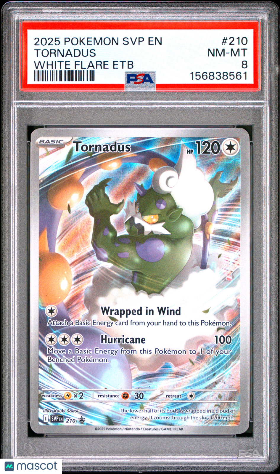 2025 Pokemon SVP EN-SV Black Star Promo Tornadus #210 PSA 8