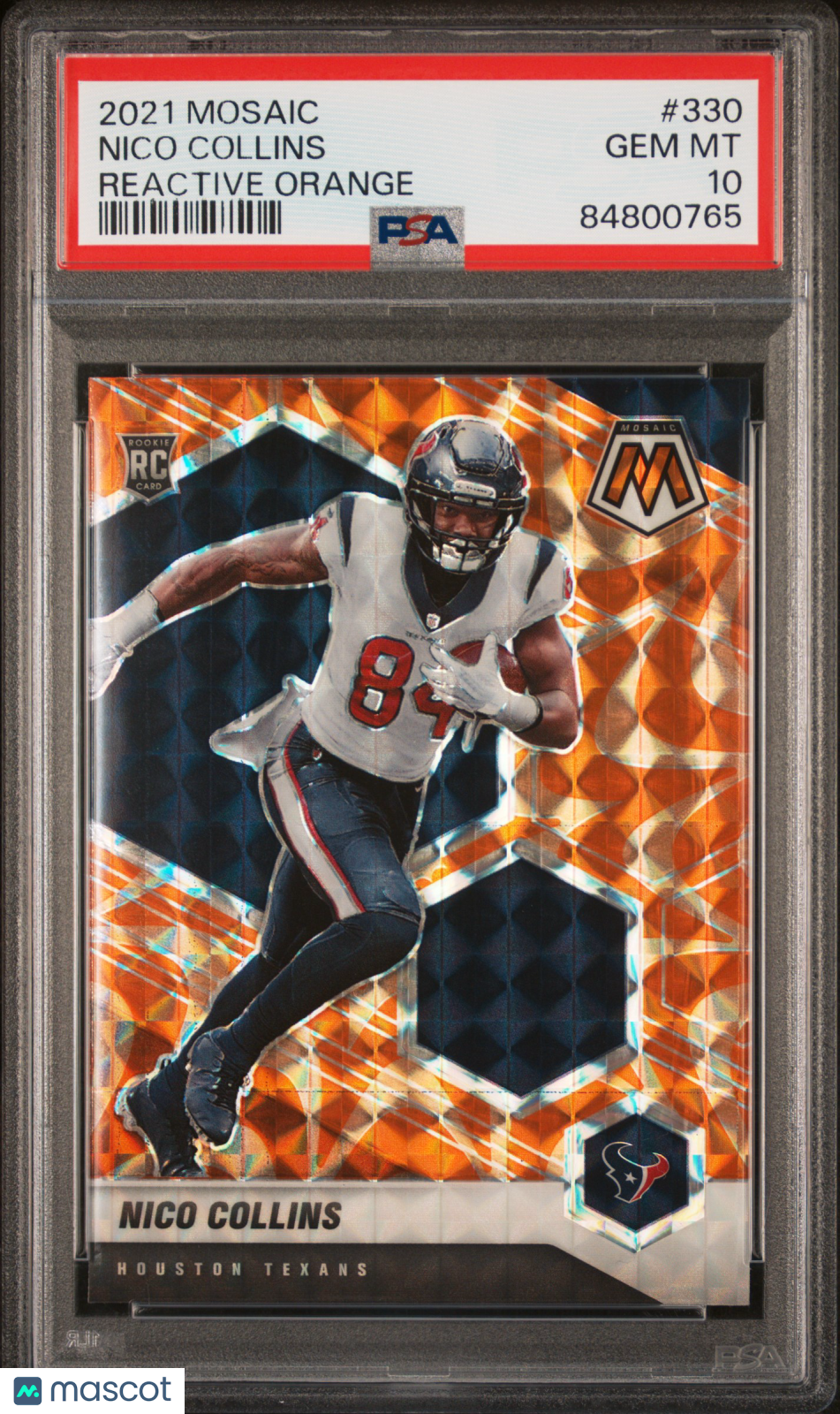 2021 Panini Mosaic Nico Collins #330 Reactive Orange PSA 10