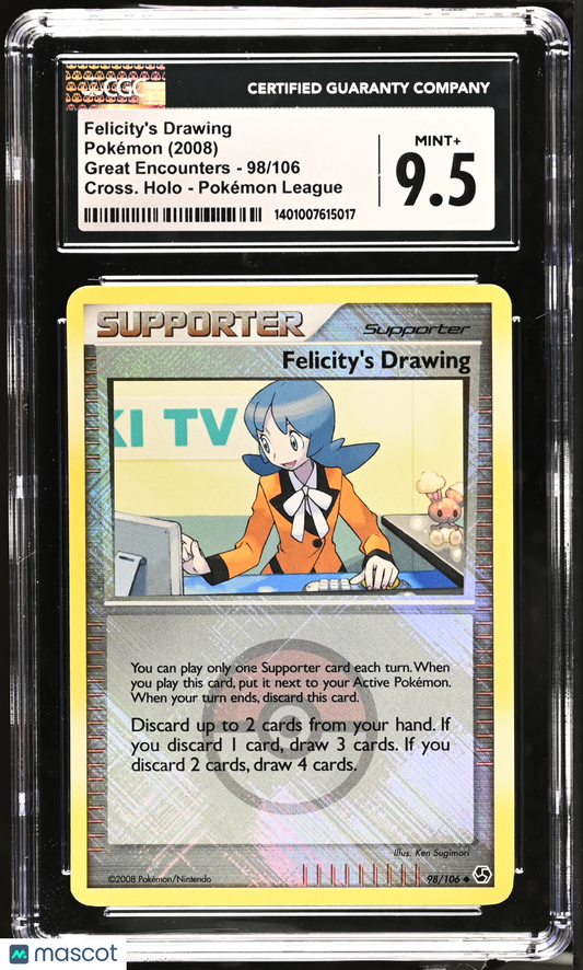 2008 Pokémon Great Encounters Felicity's Drawing #98/106 English CGC 9.5