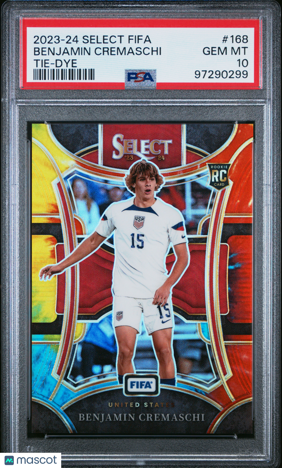 2023-24 Panini Select FIFA Benjamin Cremaschi #168 Tie Dye PSA 10