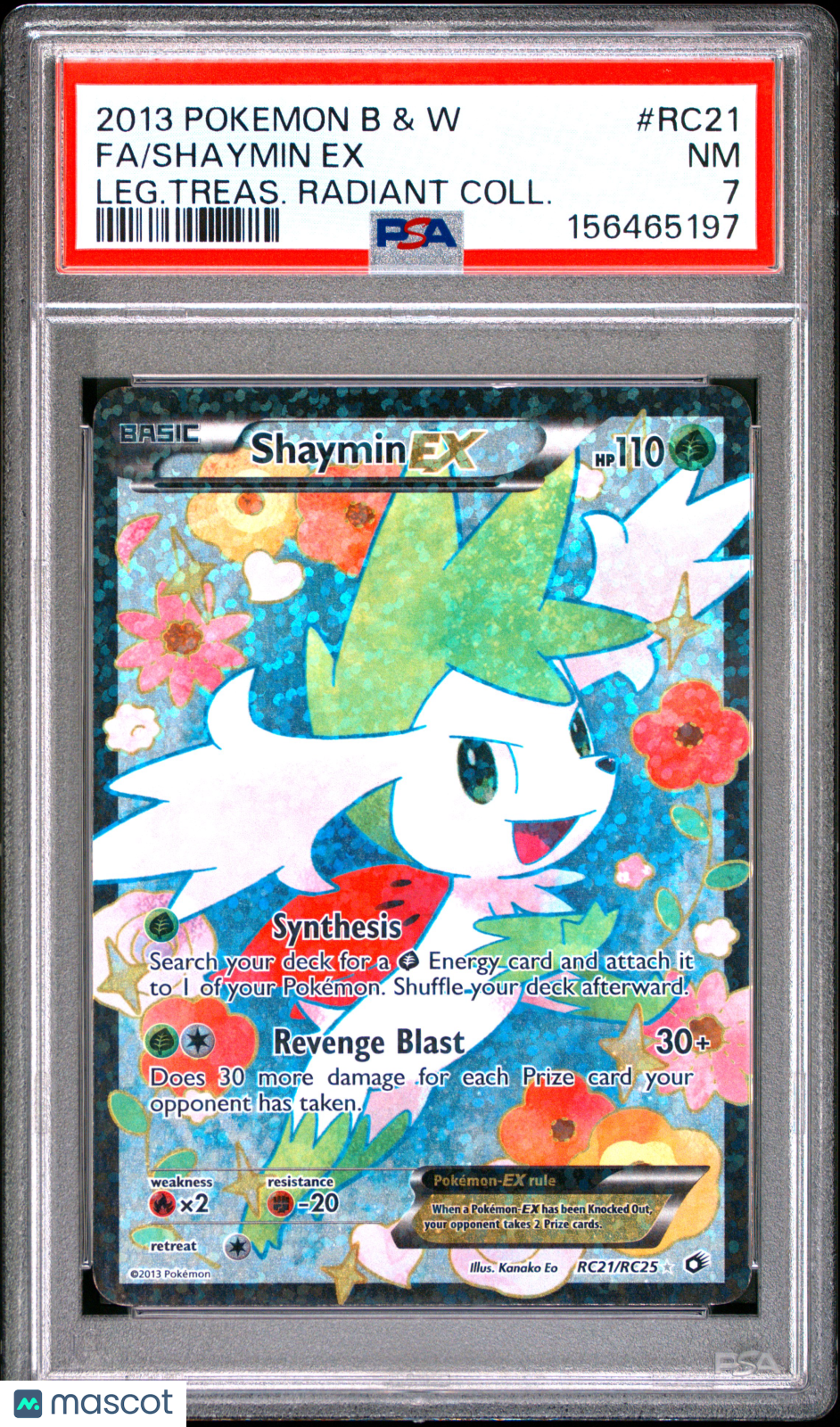 2013 Pokemon Black & White Legendary Treasures Shaymin EX #RC21 PSA 7