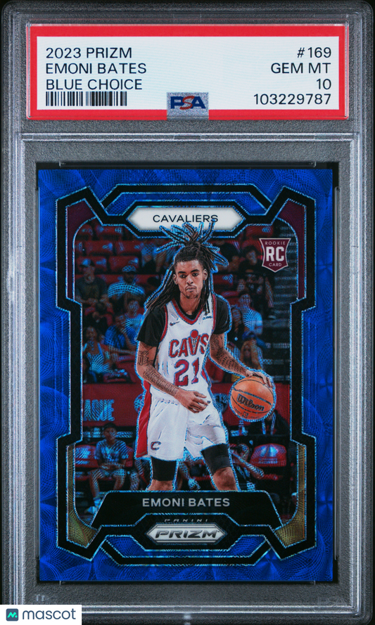 2023 Panini Prizm Emoni Bates #169 Blue Choice PSA 10