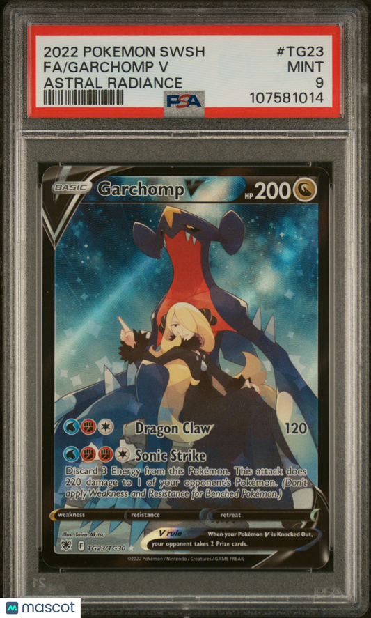 2022 Pokemon Sword & Shield Astral Radiance Garchomp V #TG23 PSA 9