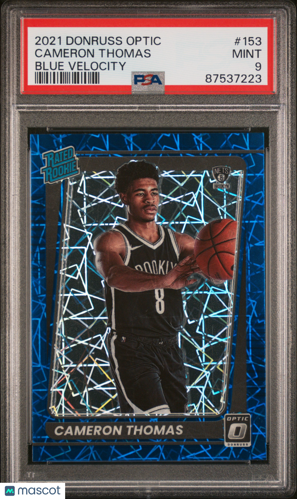 2021 Panini Donruss Optic Cameron Thomas #153 Blue Velocity PSA 9