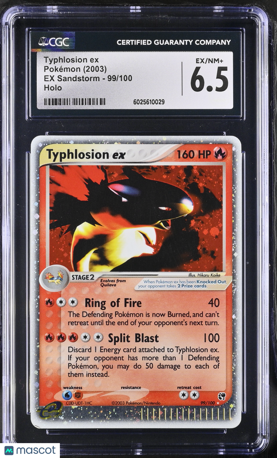 2003 Pokemon EX Sandstorm Typhlosion ex #99/100 CGC 6.5