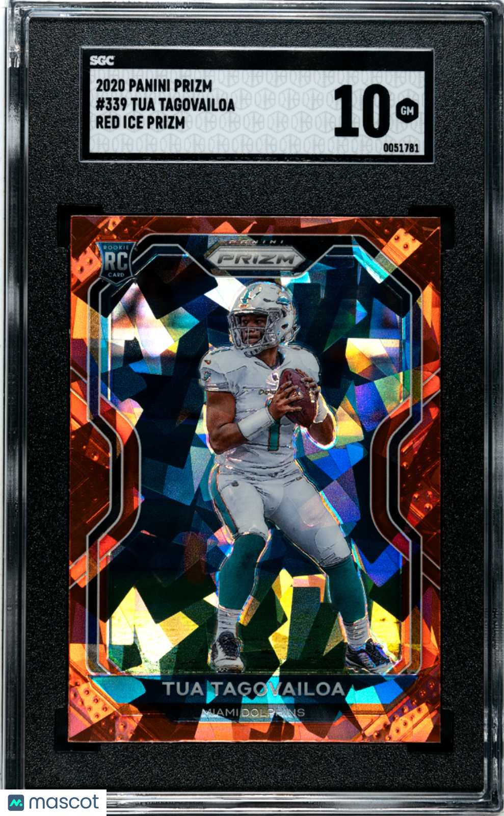 2020 Panini Prizm Tua Tagovailoa #339 Red Ice SGC 10