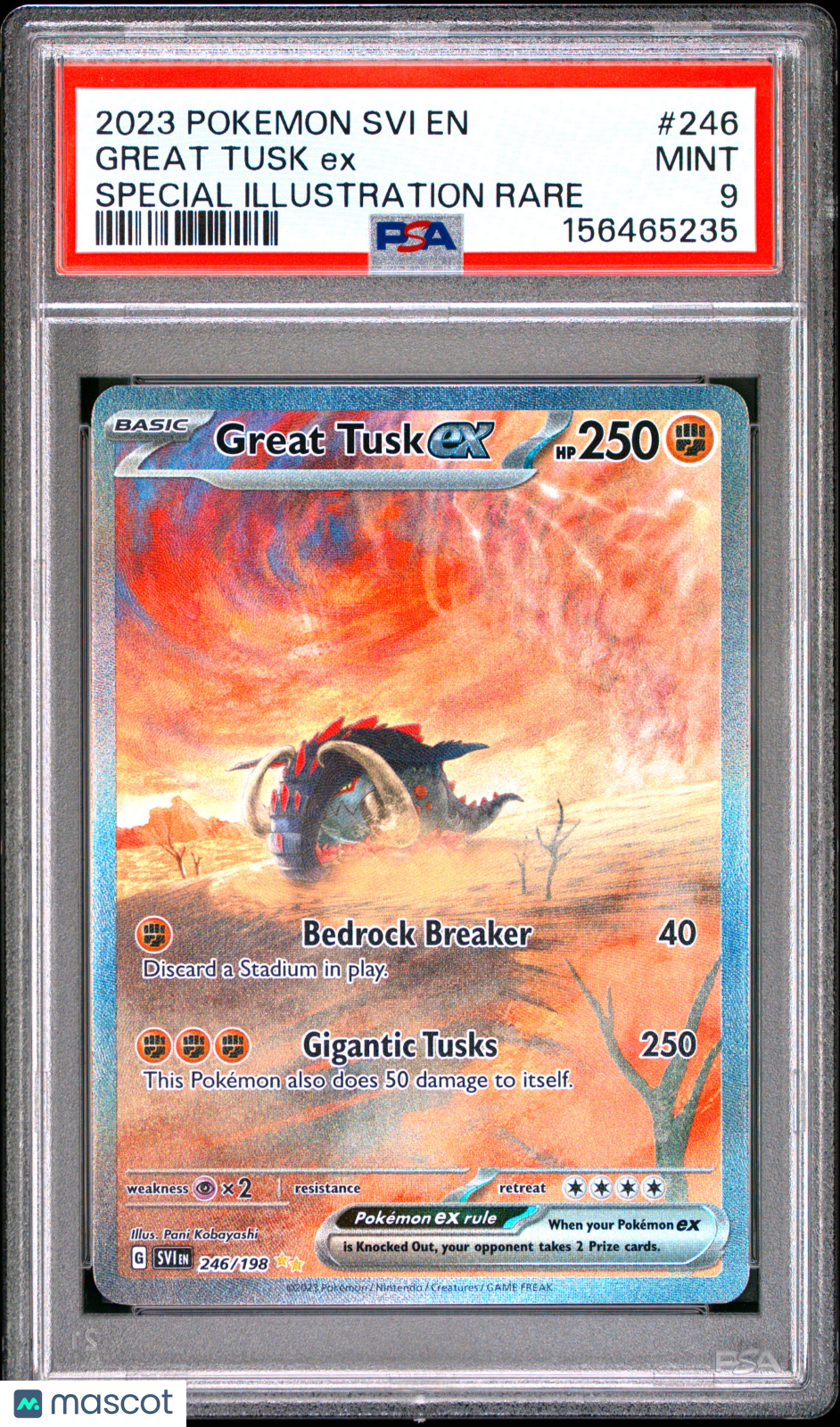 2023 Pokemon Svi EN-Scarlet & Violet Great Tusk EX #246 Special Illustration Rare PSA 9