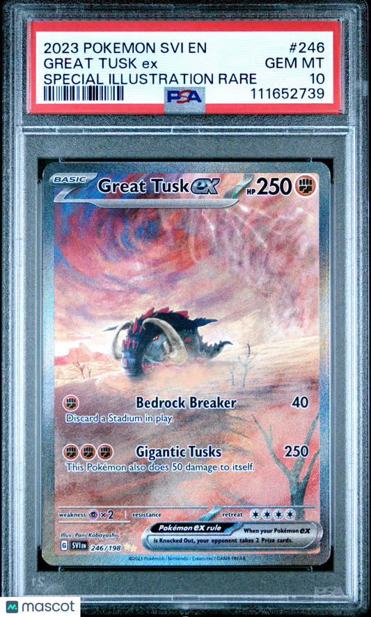 2023 Pokemon Svi EN-Scarlet & Violet Great Tusk EX #246 PSA 10