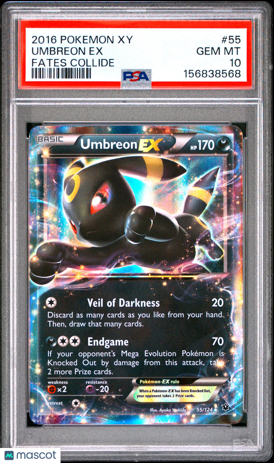 2016 Pokemon Xy Fates Collide Umbreon EX #55 Fates Collide PSA 10