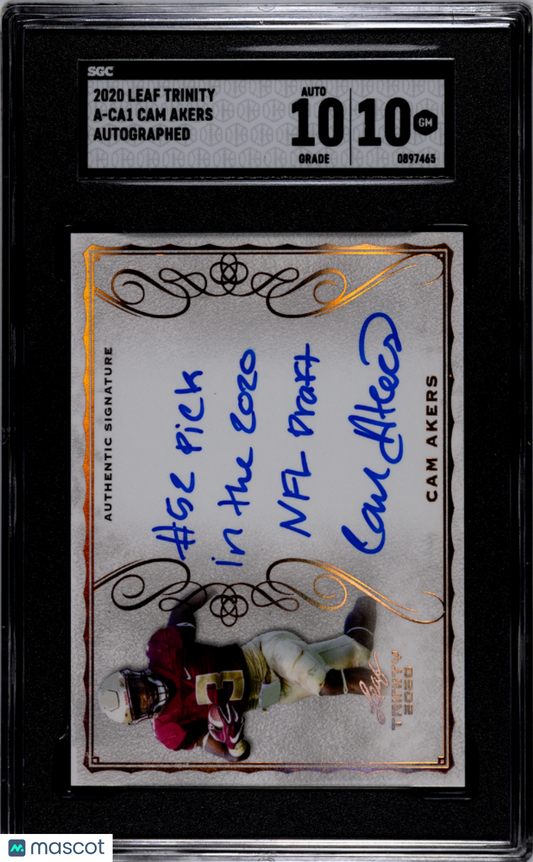 2020 Leaf Trinity Cam Akers #A-CA1 Autograph SGC 10 Auto 10