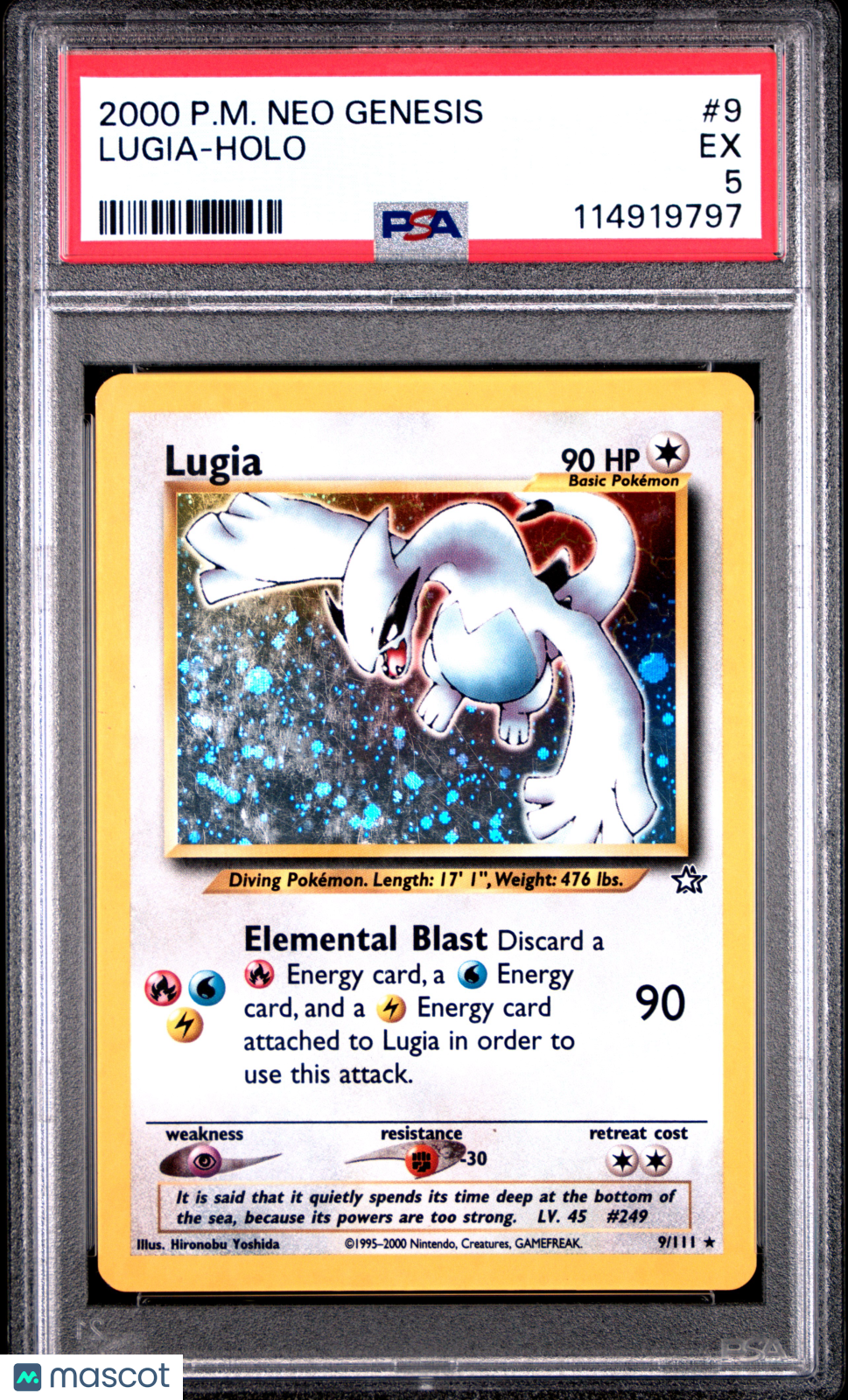 2000 Pokemon Neo Genesis Lugia #9 PSA 5