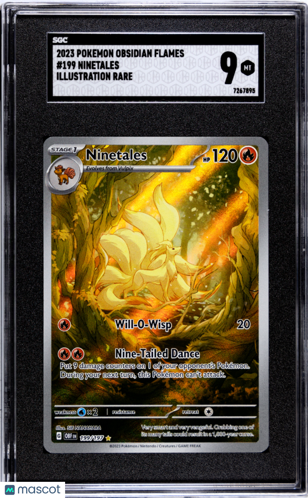 2023 Pokemon Obsidian Flames Ninetales #199 SGC 9