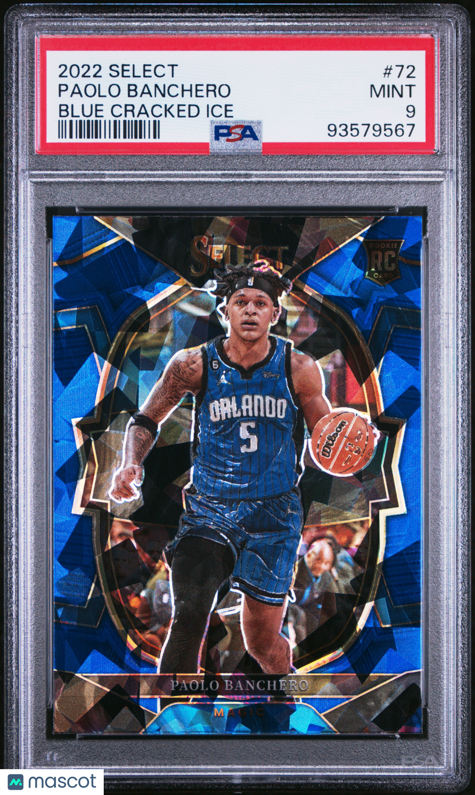 2022 Panini Select Paolo Banchero #72 Blue Cracked Ice PSA 9