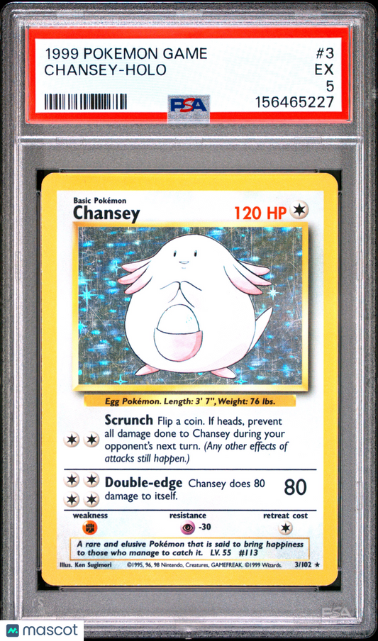 1999 Pokemon Game Chansey #3 PSA 5