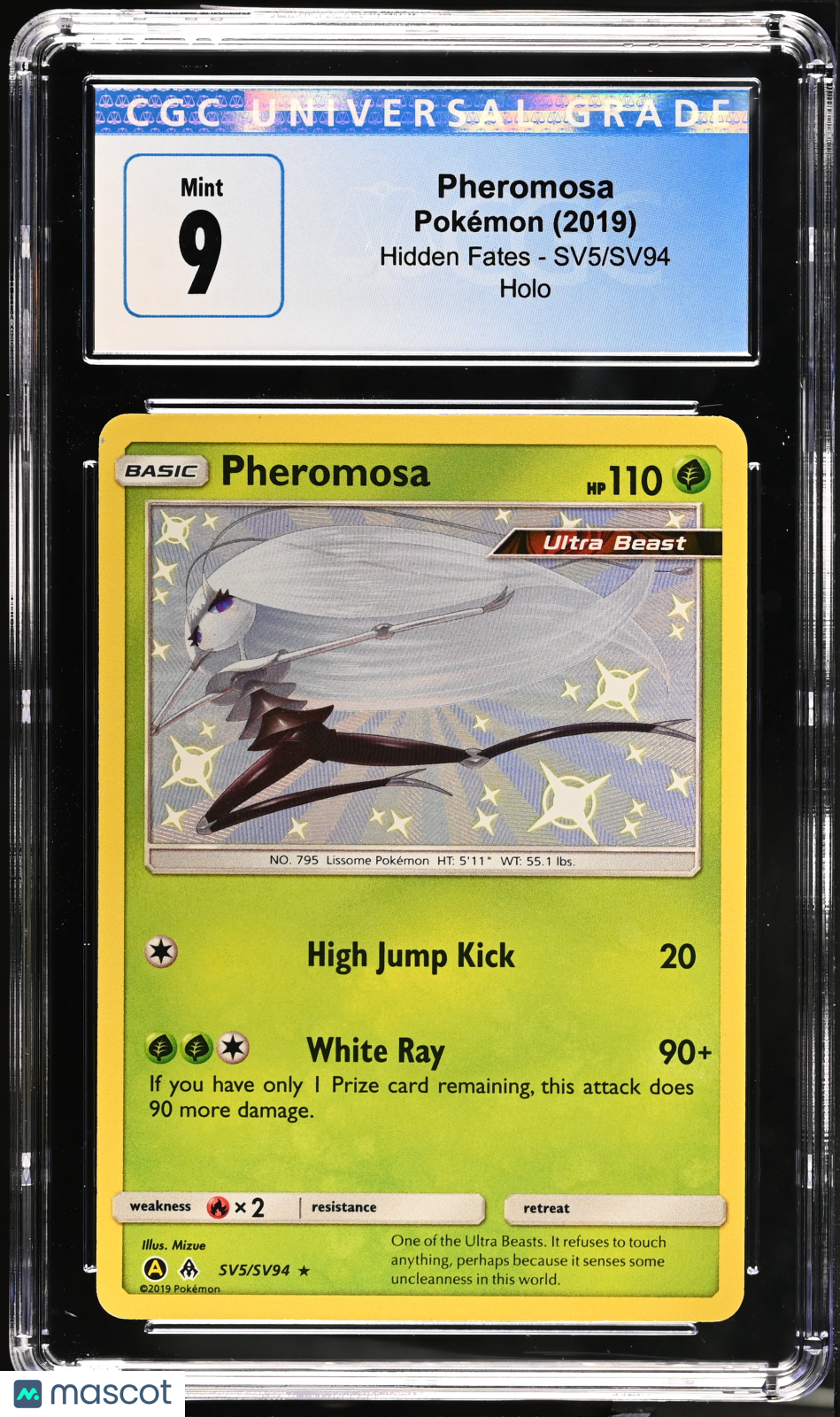 2019 Pokemon Hidden Fates Pheromosa #SV5/SV94 CGC 9