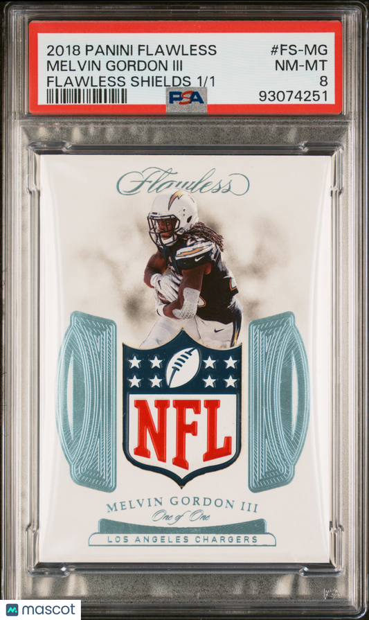 2018 Panini Flawless Melvin Gordon III #FS-MG Flawless Shields PSA 8