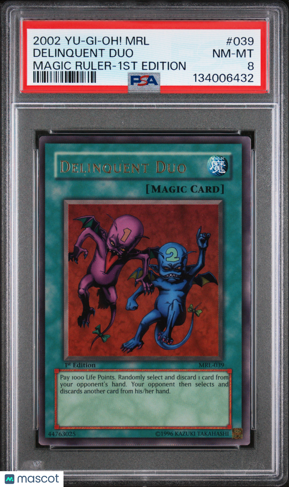 2002 Yu-Gi-Oh! MRL - Magic Ruler Delinquent Duo #039 1st Edition PSA 8