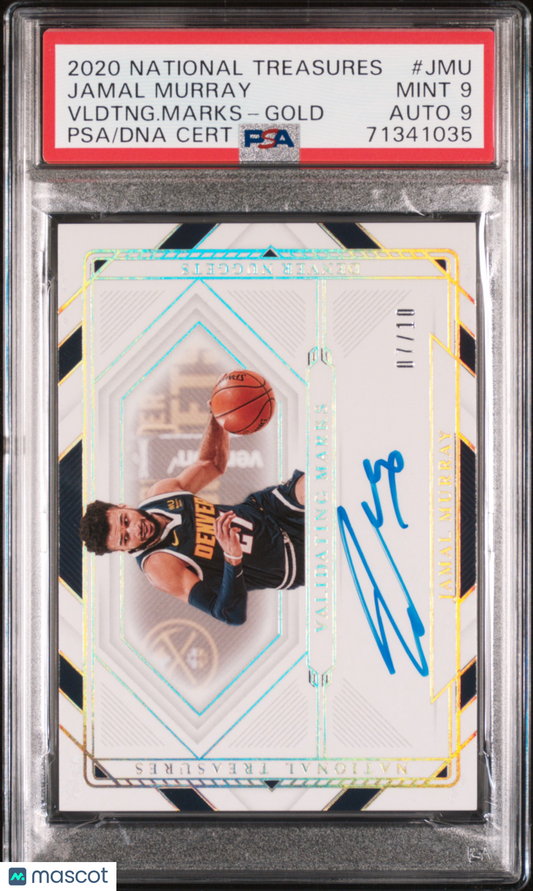 2020 National Treasures Validating Marks Jamal Murray #JMU Gold PSA 9 Auto 9