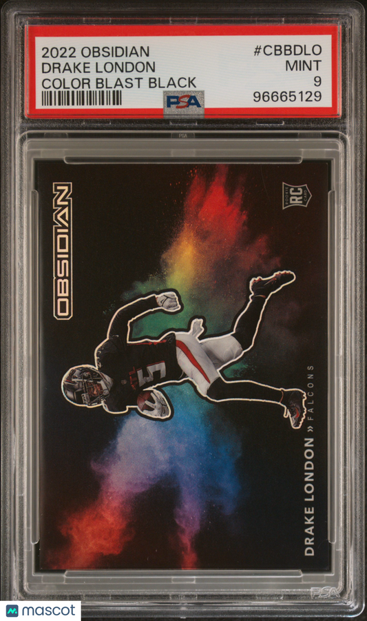 2022 Panini Obsidian Color Blast Black Drake London #CBBDLO PSA 9