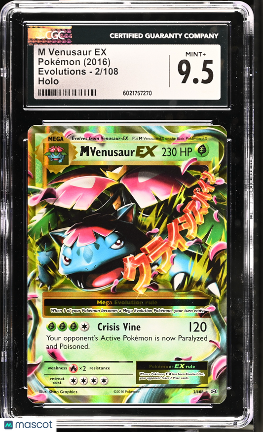 2016 Pokemon Evolutions M Venusaur EX #2/108 English CGC 9.5