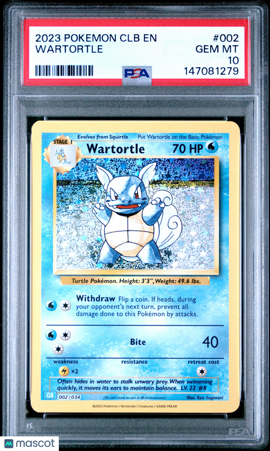 2023 Pokemon Trading Card Game Classic Wartortle #002 PSA 10