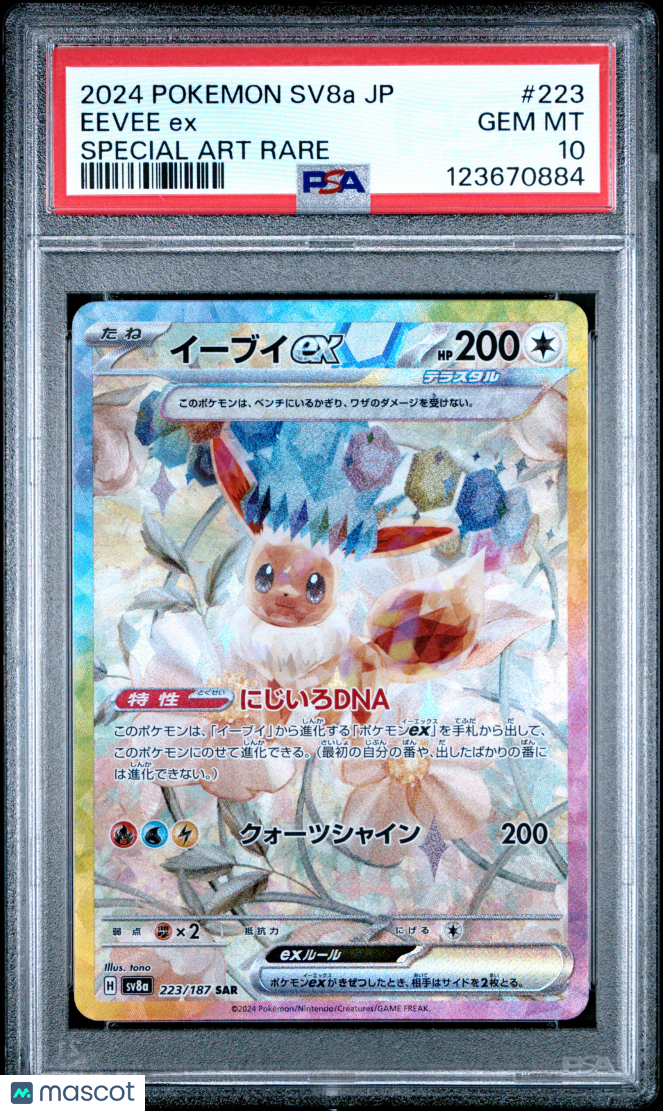 2024 Pokemon Japanese Sv8a-Terastal Fest EX Eevee EX #223 Japanese PSA 10