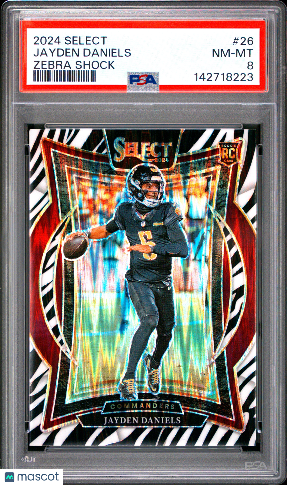 2024 Panini Select Jayden Daniels #26 Zebra Shock PSA 8