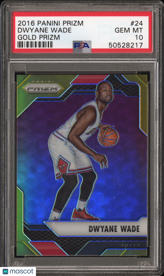 2016 Panini Prizm Dwyane Wade #24 Gold Prizm /10 PSA 10