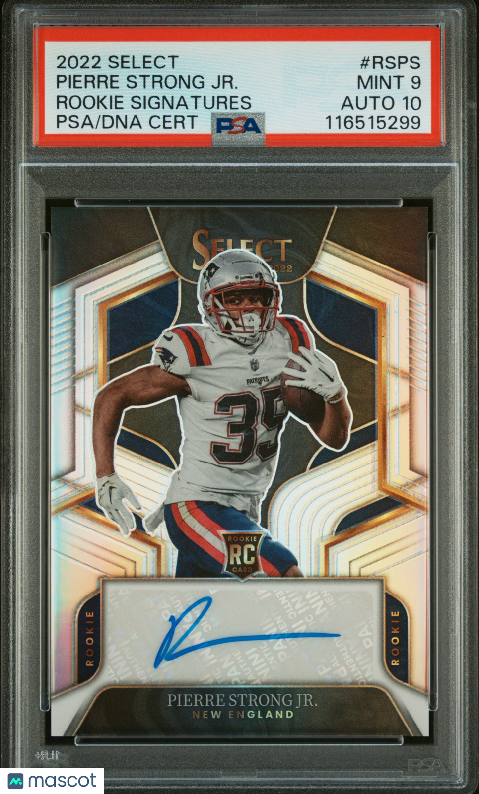 2022 Panini Select Rookie Signatures Pierre Strong JR. #RSPS PSA 9 Auto 10