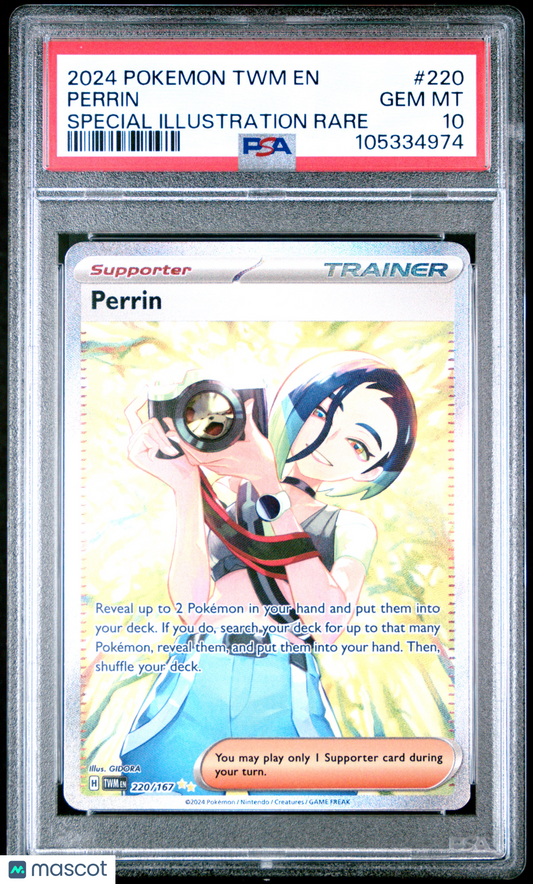 2024 Pokemon Twilight Masquerade Perrin #220 Special Illustration Rare PSA 10