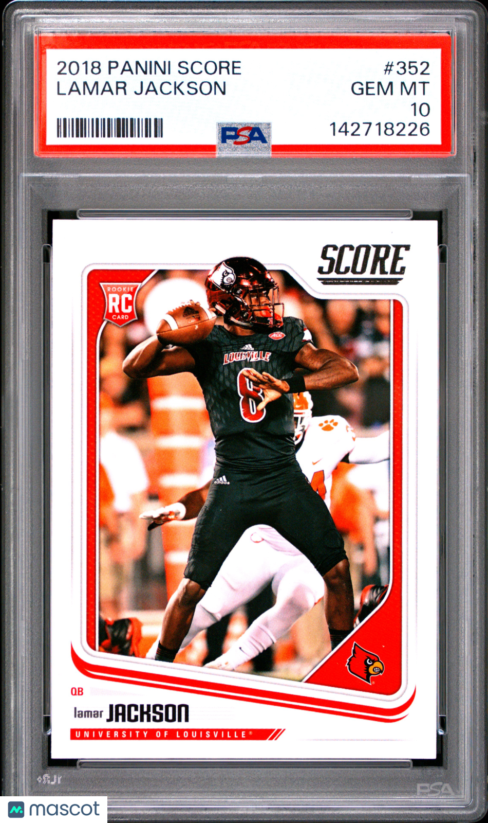 2018 Panini Score Lamar Jackson #352 PSA 10