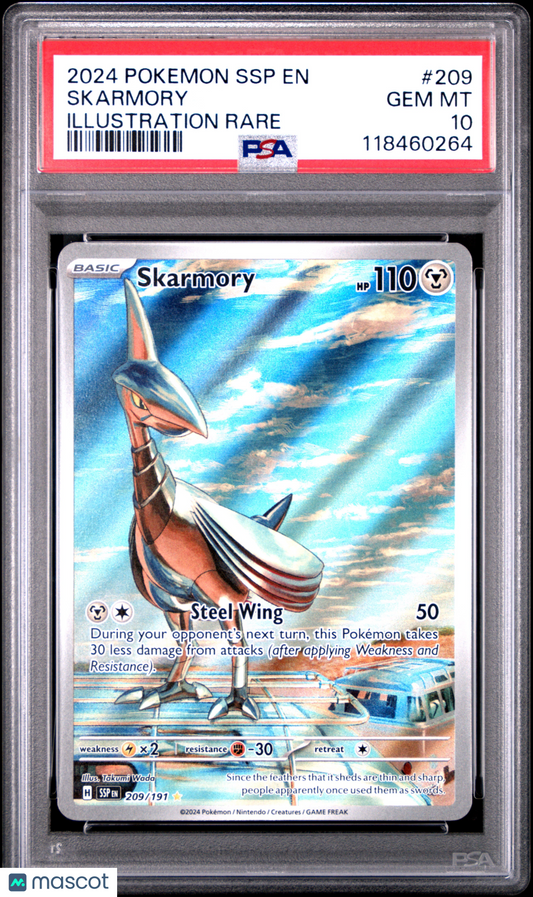 2024 Pokemon SSP EN-Surging Sparks Skarmory #209 PSA 10