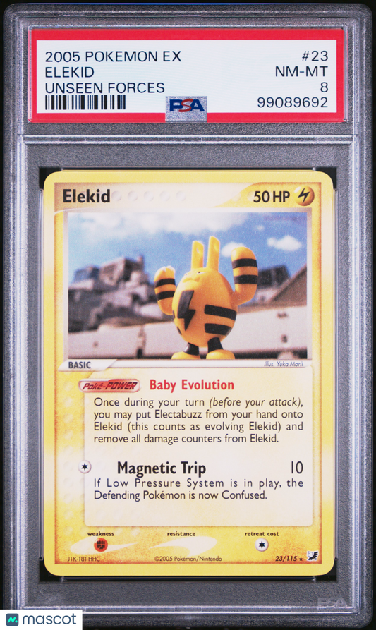2005 Pokemon EX Unseen Forces Elekid #23 Unseen Forces PSA 8