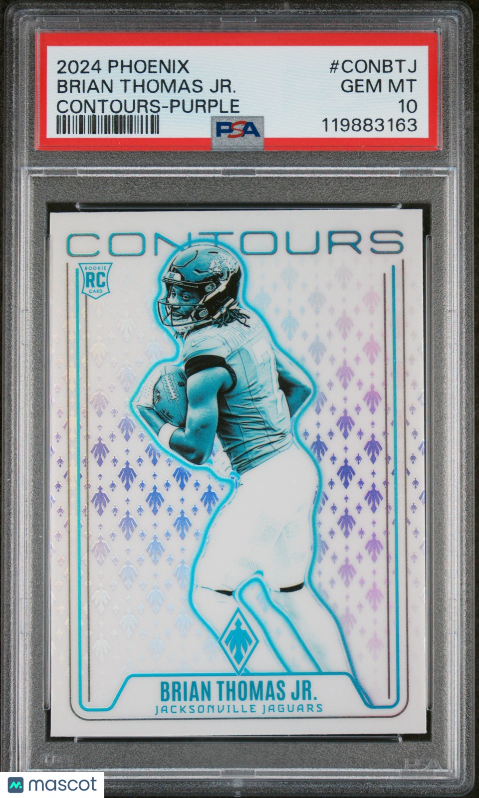 2024 Panini Phoenix Contours Brian Thomas JR. #CONBTJ Purple PSA 10