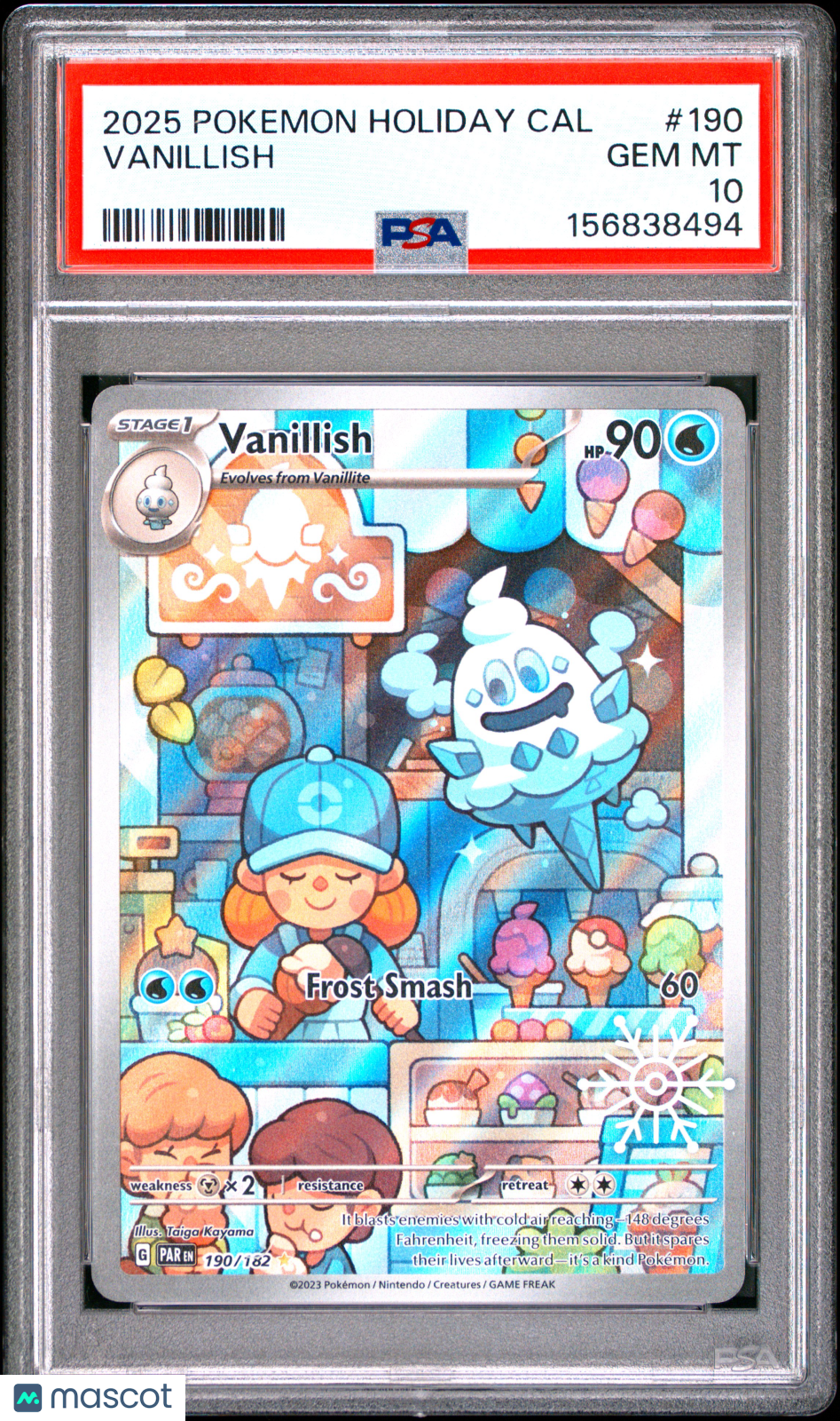 2025 Pokemon Holiday Calendar Vanillish #190 PSA 10