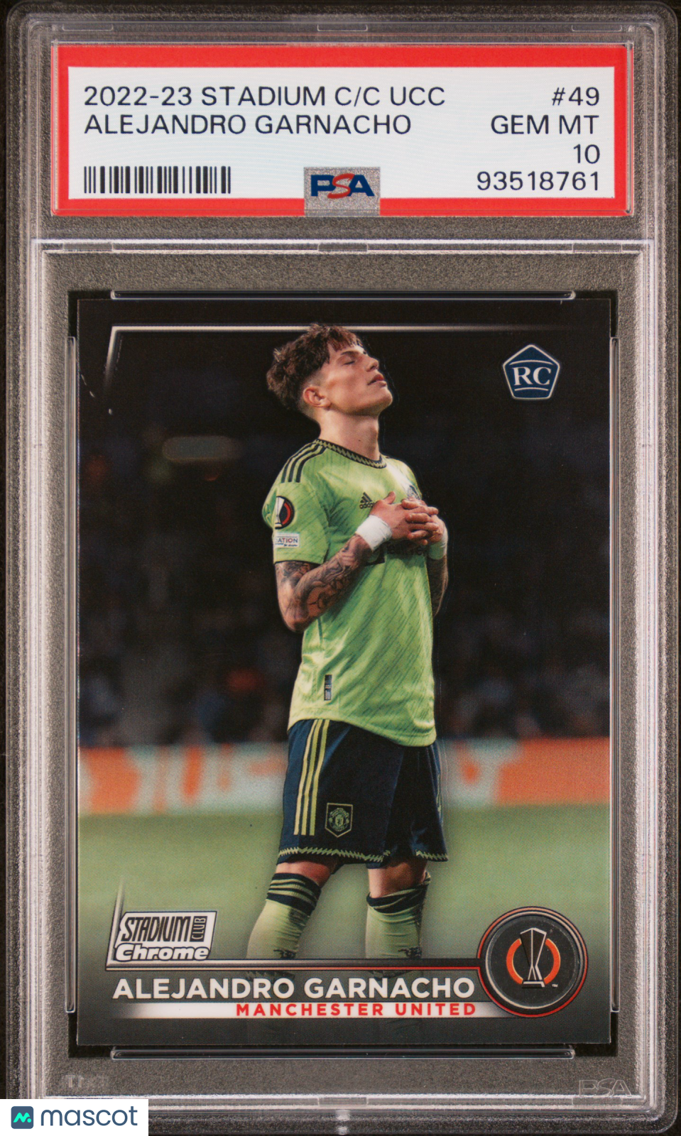 2022-23 Stadium Club Chrome UEFA Club Competitions Alejandro Garnacho #49 PSA 10