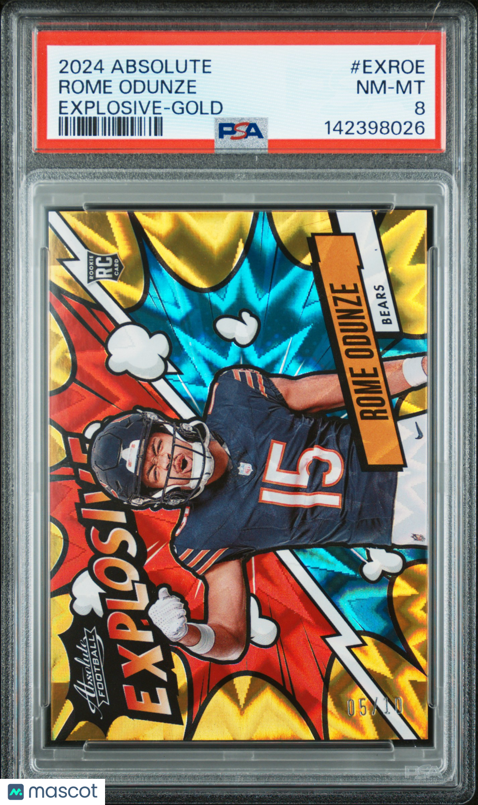 2024 Panini Absolute Explosive Rome Odunze #EXROE Gold PSA 8